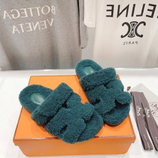 에르메스 HERMES 여성 시프레 퍼 샌들 H091467