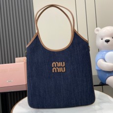 미우미우 MIUMIU 캔버스 가죽 아이비백 5BG231 MU092