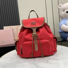 미우미우 MIUMIU 캔버스 가죽 미듐 백팩 5BZ042 MU099