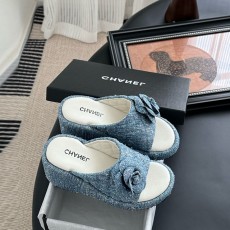 샤넬 CHANEL 웨지힐 뮬 C01787