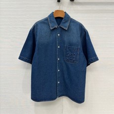 로에베 LOEWE 여성 데님 셔츠 반팔 LW0529